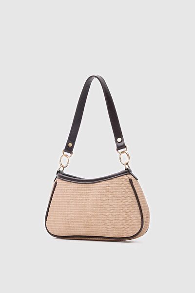 Shule Bags Farme Straw Baguette Bag Bitter Brown