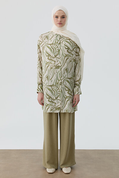 Tuğba Çift Pile Detaylı Pantolon - Olive