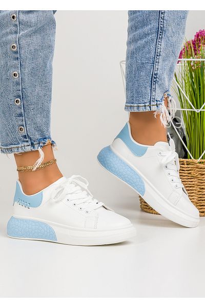 starlike Women's casual shoes white with blue A159