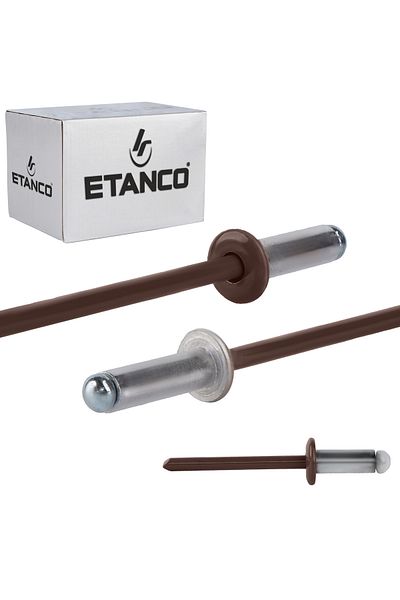 Etanco Nity otwarte aluminiowe 4,8x12mm RAL 8017