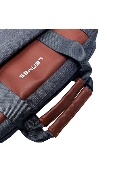 Lenyes Lb543 Waterproof Polyester Fabric 13-14 Inch Laptop Bag with Removable Shoulder Strap Gray