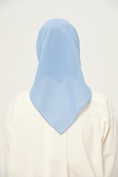 Madame Polo Eșarfă pătrată din șifon simplu, albastru bebeluș, țesătură anti-alunecare, respirabilă, 90x90 cm