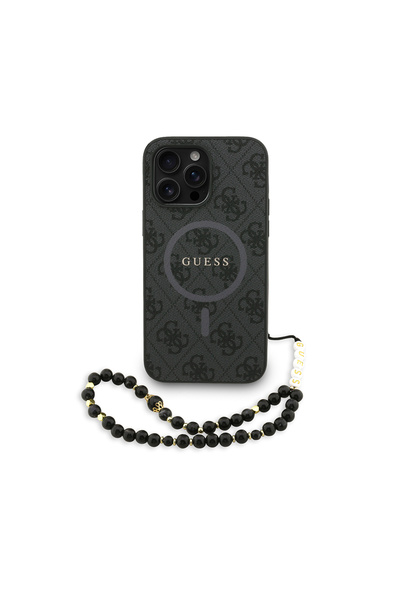 Guess iPhone 14 Pro Max Uyumlu Kılıf Lisanslı M-safe Uyumlu Bilek Askı İpli Y...