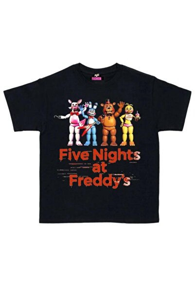 RYO FASHİON Unisex Kids T-Shirt Black Short Sleeve