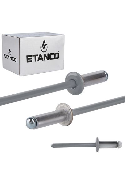 Etanco Nity otwarte aluminiowe 4,8x12mm RAL 9006