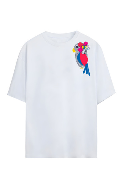 MAGORS ببغاء - تي شيرت كبير الحجم