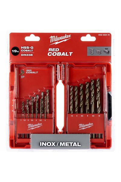 Milwaukee Wiertła do metalu HSS-G COBALT Kaseta 19szt.