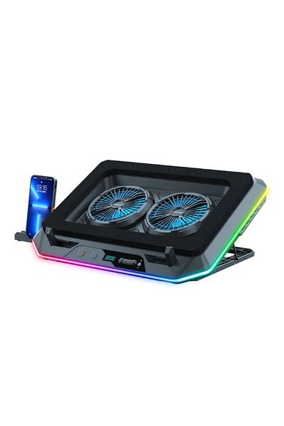 Adsinio Laptop Cooler with Turbo Ventilation, Adsinio, Fan Speed Adjustment 300-3000 rpm,Anti-Slip, Black