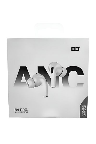 Bd TWS Wireless Earphones with Active Noise Cancellation, Cord, and Wireless Charging, Bluetooth 5.3, White