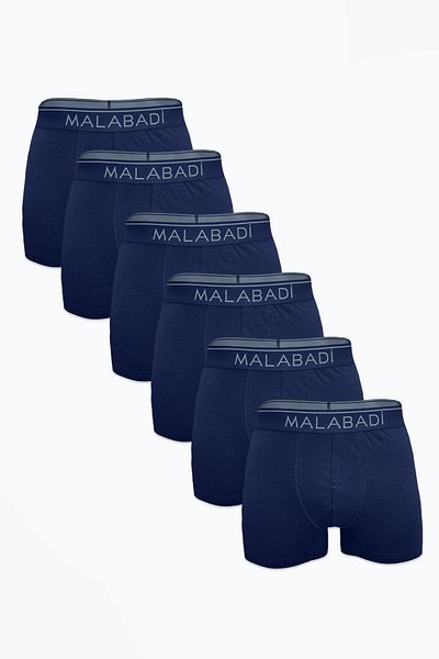 Malabadi Men's Navy Blue 6-Piece Premium Collection Modal Boxer 6m252