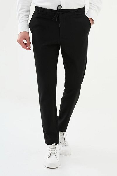 Mcr Striped Super Slim Fit Elastic Waist Drawstring Men's Trousers 38287