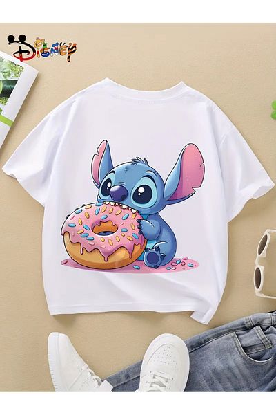 AEMİ Tricou pentru copii 100% bumbac imprimat Stitch