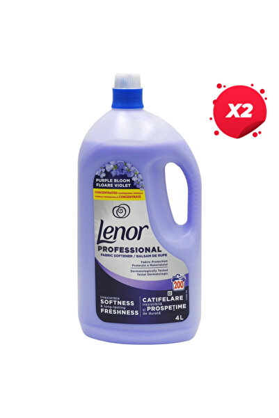 lenor Set of 2 pieces - FABRIC CONDITIONER 4L PROFESSIONAL VIOLET FLOWER 200 ...