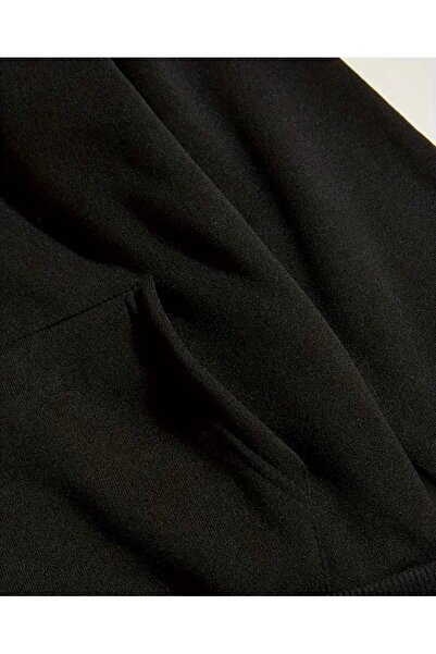 caddekombin Μαύρο φούτερ με κουκούλα με στάμπα θεραπείας βιβλίων, με τσέπη και εσωτερικό μάλλινο επένδυση