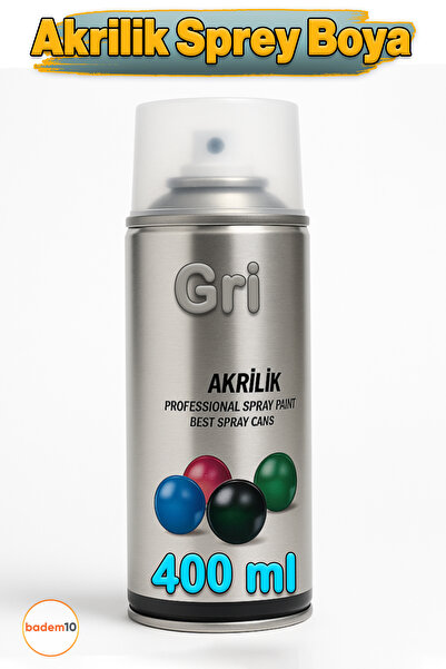 Badem10 Gri Akrilik Sprey Boya 400 ml – RAL7016 Antrasit Metal Ahşap Plastik Yüzeylere Uygun Hobi Dekoratif