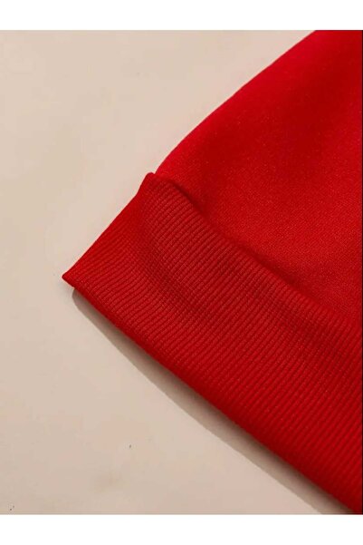 caddekombin Hanorac roșu din bumbac cu glugă și buzunar cu imprimeu prin spate prințesă a groază