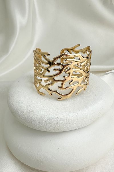 Modex Gold Color Stainless Steel Branch Geometric Shape Open Bracelet