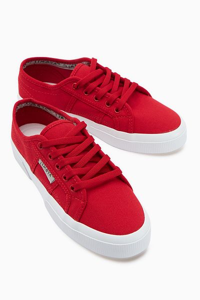 Limoya Timon Red Comfortable Sole Linen Sneakers