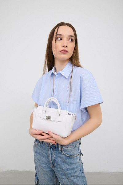 Shule Bags Buch Mini Crossbody Bag White