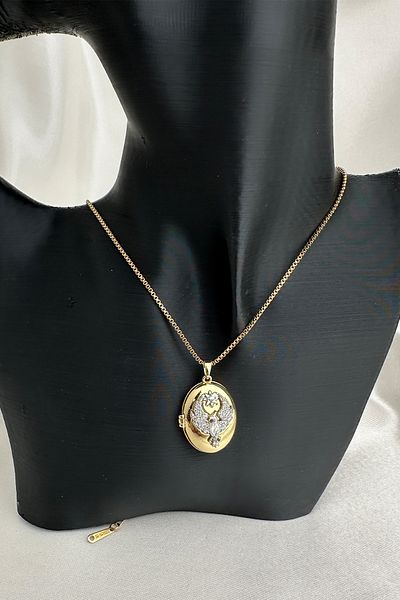 Modex Steel Gold Color Phoenix Pendant with Opening Cover (40+5cm)