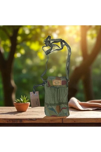 Old Cotton Vintage Colorful Ethnic Loose Two-Compartment Casual Women's Shoulder Crossbody Phone Bag 10 cm X 17 cm