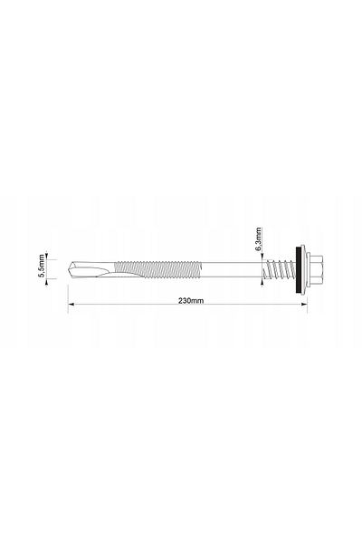 Etanco Wkręty GTR12 SP A19 5,5/6,3x230mm RAL 9007