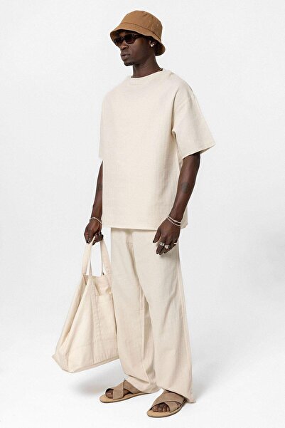 VAMOSCLO Basic Oversize Linen Suit Beige