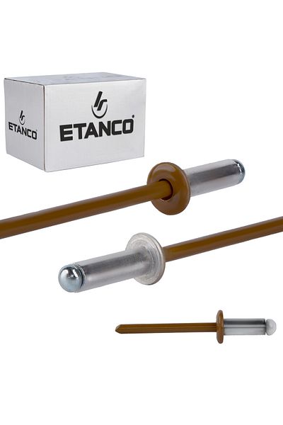 Etanco Nity otwarte aluminiowe 4,8x12mm RAL 8003