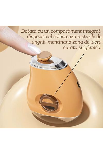 Adsinio Professional electric nail file,Adsinio,2 in 1,Cutting and grinding function,3 speed settings,Beige