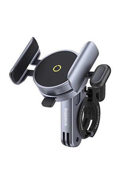 Baseus Suport de telefon pentru bicicletă, stabil, magnetic, cu panou și cleme - Seria PrimeTrip - Negru Cosmic