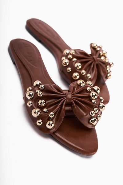 Limoya Dotty Taba Kabara Studded Bow Women's Slippers