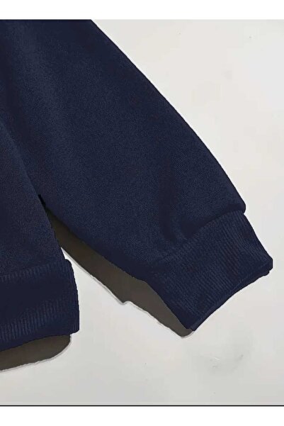 caddekombin The Witcher Baskılı Kapüşonlu Cepli İçi Yünlü Lacivert Sweatshirt