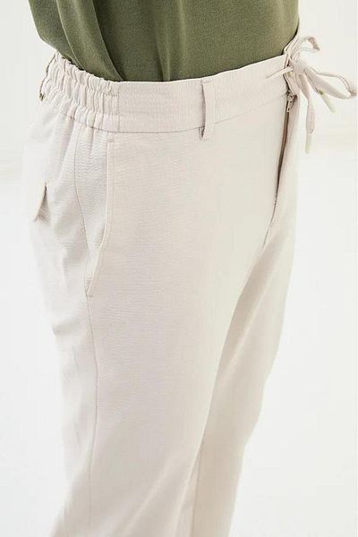 Mcr Ανδρικό παντελόνι Seersucker Super Slim Fit με ελαστικό κορδόνι μέσης 38301