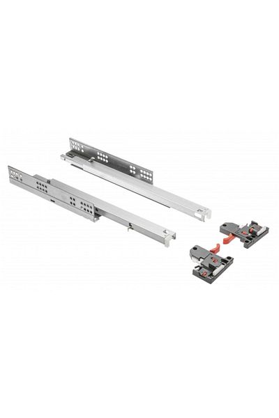 GTV Glisiere, 350 mm, montare sub sertar, extensie completă, pentru placă de 18 mm, gri