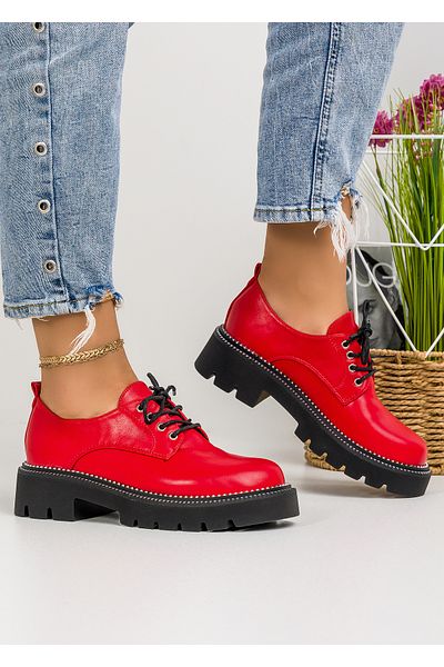 starlike Women's casual shoes red with black A160