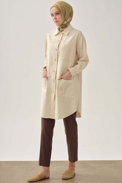 Tuğba Bel Lastikli Havuç Pantolon - Kahve