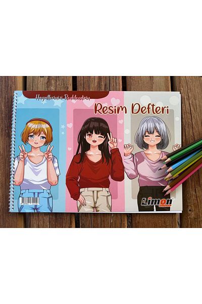 LİMON DEFTER دفتر ليمون بغطاء كرتوني حلزوني 25 ورقة مقاس متوسط ​​(25x35) دفتر صور