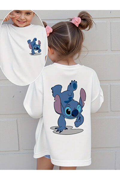 AEMİ Детска тениска с щампа Stitch от 100% памук