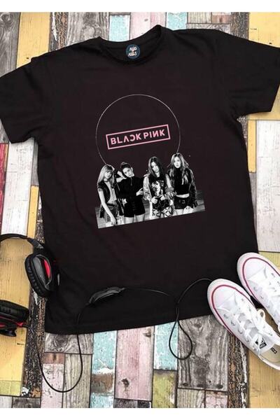 RYO FASHİON BLACK PINK GROUP Παιδικό μπλουζάκι με στάμπα και κοντά μανίκια, Μ...