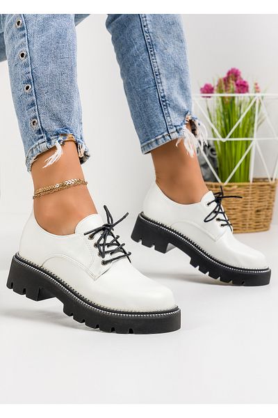 starlike Women's casual shoes white with black A160
