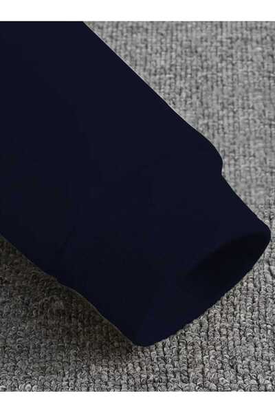 caddekombin Φούτερ με κουκούλα με στάμπα New York Pop, με τσέπες και εσωτερικό μάλλινο επένδυση, σε μπλε ναυτικό χρώμα