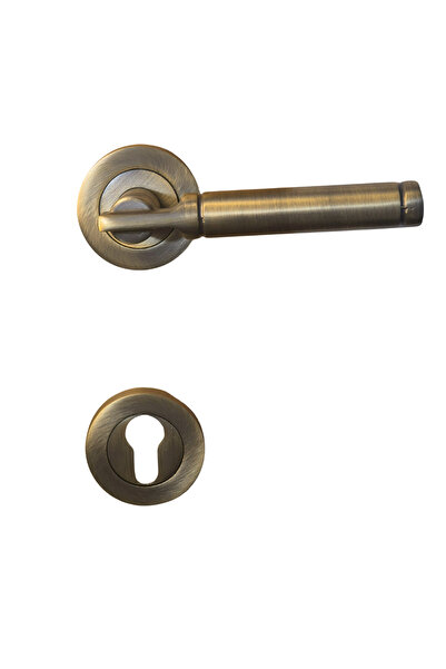 HOBİDABİ Antik Eskitme Çelik Kapı Kolu 2 Adet Yale Dış Kapı Kolu Bora Antik Rozetli Ön Ve Arka Takım