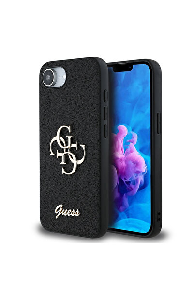 Guess iPhone 16E Uyumlu Kılıf Orjinal Lisanslı 4G Büyük Metal Logolu Glitter ...