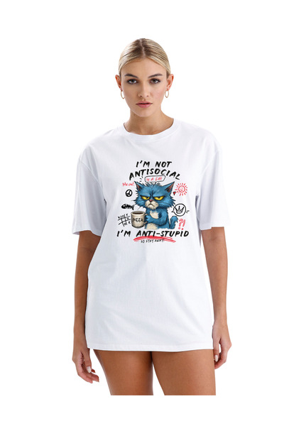 pxm تي شيرت مطبوع بطباعة DTF للجنسين بتصميم القطط - تم إنشاؤه بواسطة Ece