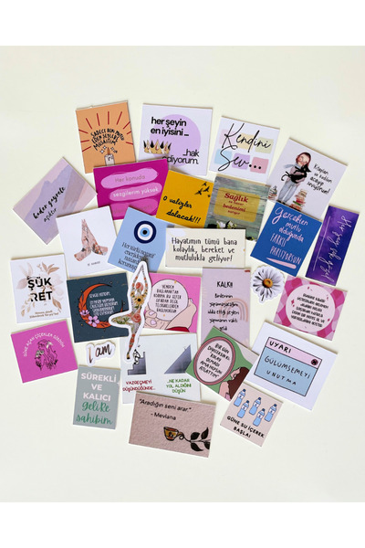 Studio D arte DIY KIT Olumlama Sticker Set Ajanda Bullet Journal Planner Pano Laptop Telefon Tablet Etiket Çıkartma