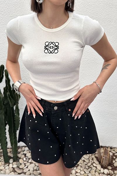 New Now BLUZĂ CAMISĂ CU MÂNERĂ SCURTĂ BORDATĂ