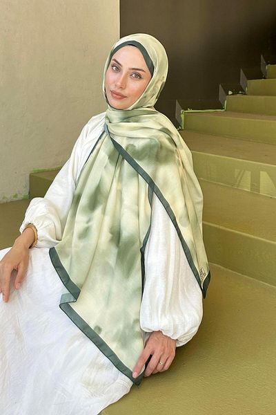 lamelif Model Tie Dye Soft Shawl Island Tea