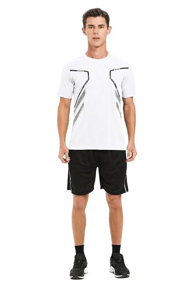 GENIUS STORE Ανδρικό αθλητικό μπλουζάκι προπόνησης γυμναστικής πολυεστέρας Ανδρικό αθλητικό μπλουζάκι STRIPED-TSHIRT
