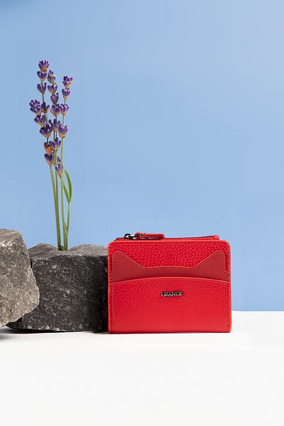 Grande 2828 Cat Ear Patterned Women's Wallet Flother Red