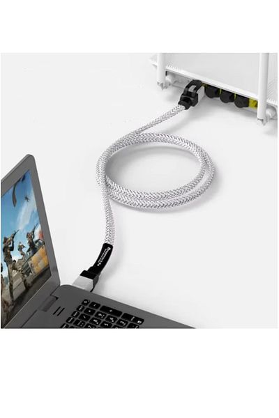 OEM CAT7 ethernet cable, 2 m, white, black